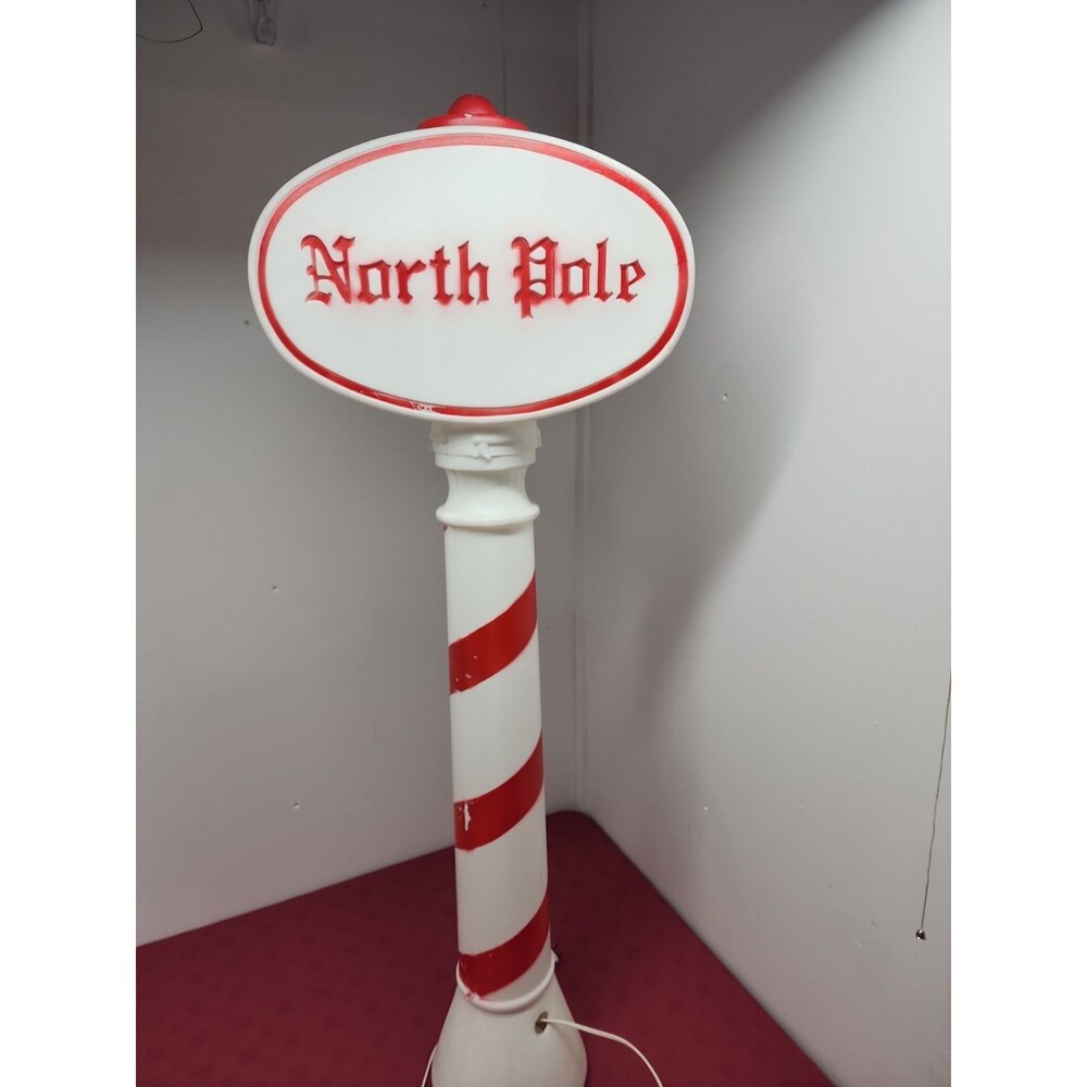 Vintage 1991 Union Products North Pole Candy Cane Blow Mold Tested Working 45" - Picture 8 of 9